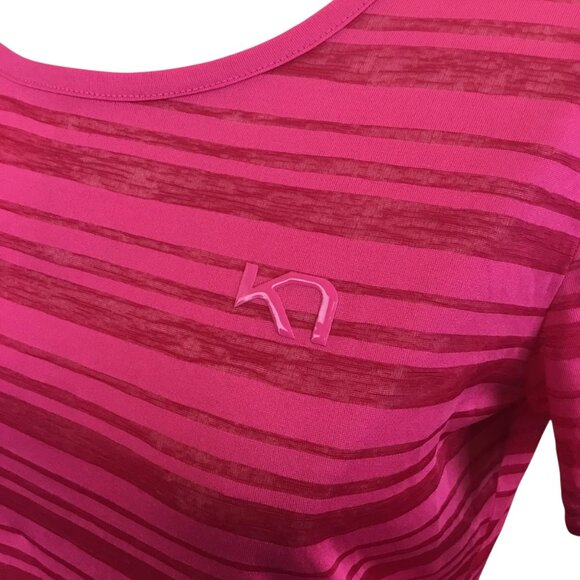 Kari Traa Womens Medium Pink Striped Polyester T-Shirt - Picture 5 of 9